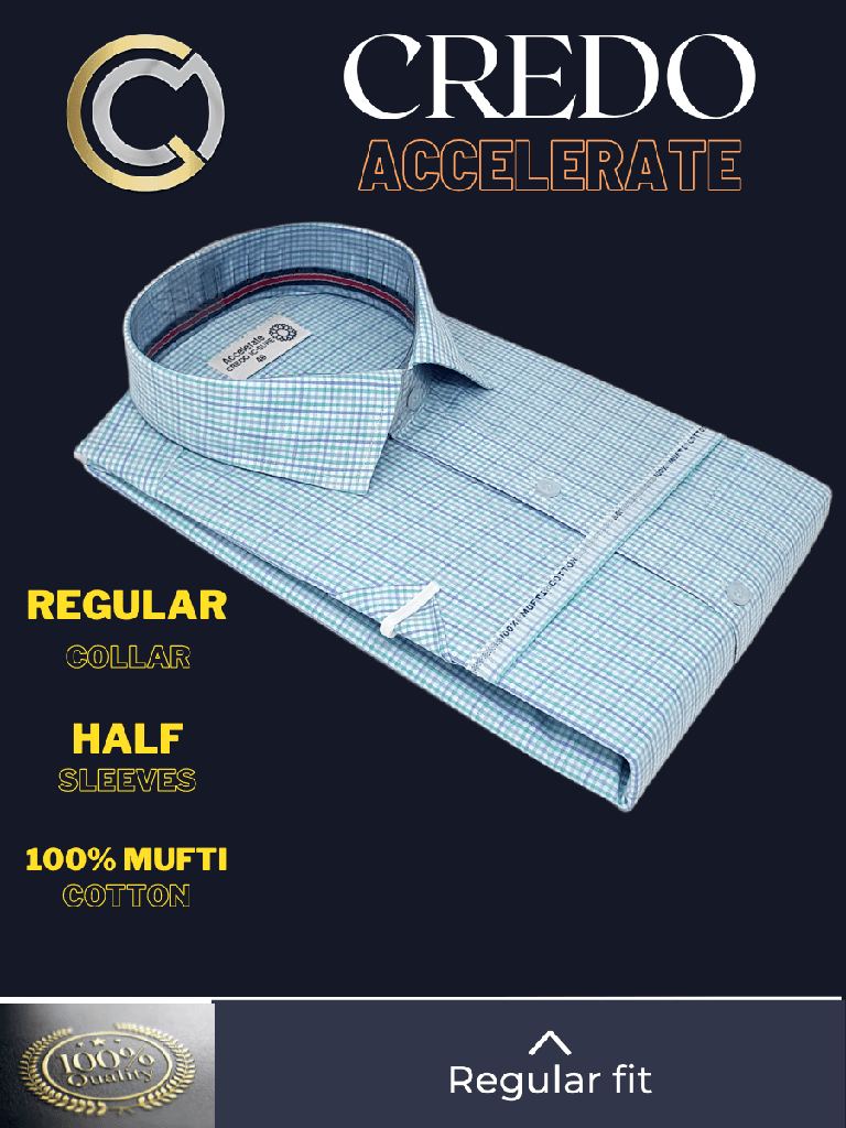 Siyaram Fabric Light Blue & Green Check Formal Shirt(23)_2.jpg