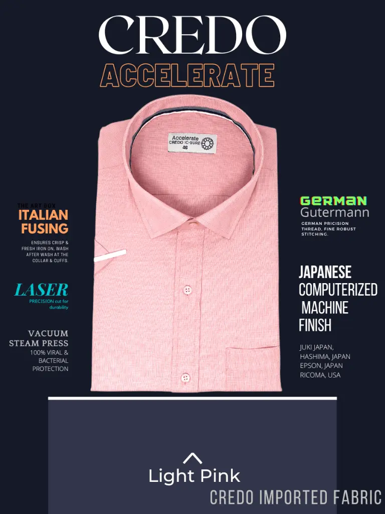 Credo Imported Light Pink Half Sleeve Shirt(702)-46-2.webp