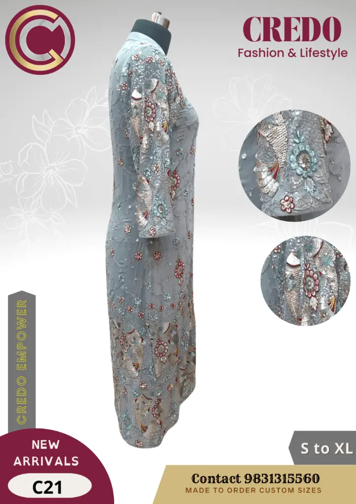 Grey Kurti With Sequence Jacket-Grey-3.webp