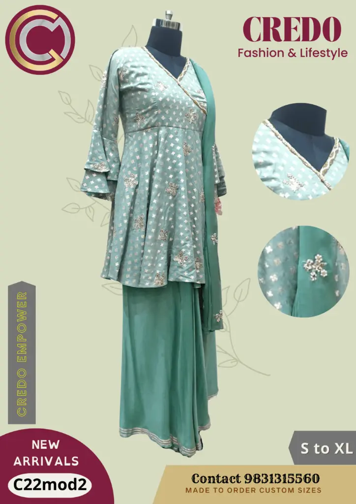Light Green Kurtis plazo set-LightSeaGreen-2.webp