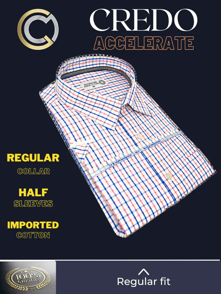 Raymond Fabric Blue Pink Check Half Sleeve Shirt(687)-46-3.webp