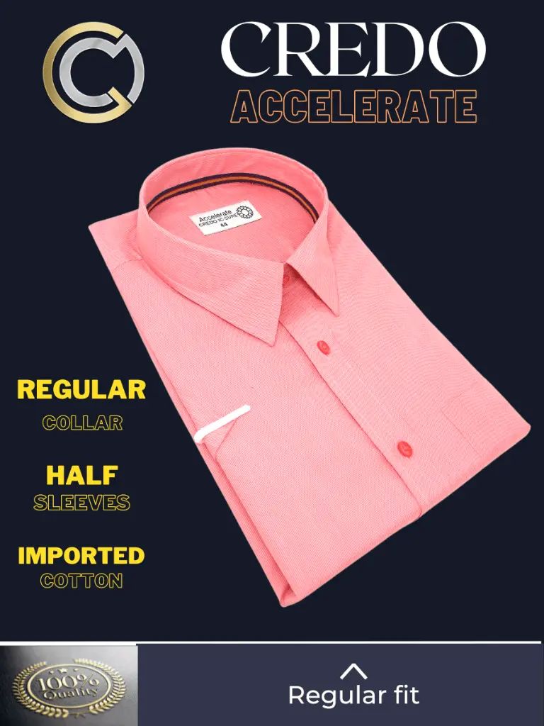 Credo Imported Pink Stripe Half Sleeve Shirt(686)-46-3.webp