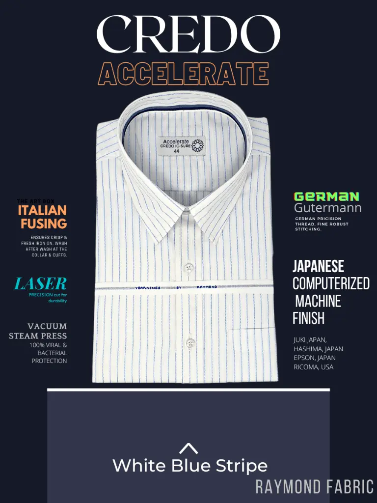 Raymond Fabric Blue White Strike Full Sleeve Shirt-44-2.webp