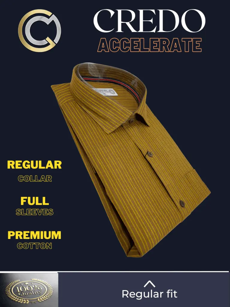 Credo Imported Yellow Stripe On Brown full Sleeve Shirt(662)-46-3.webp