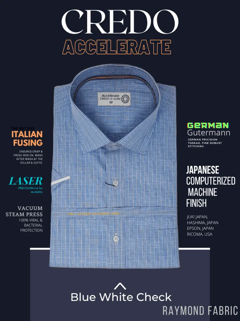 Raymonds Blue White Check Half Sleeve Shirt(658)-42-2.webp