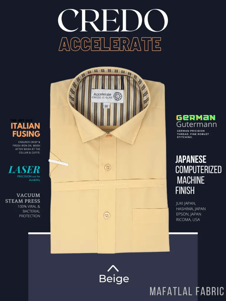 Mafatlal Fabric Beige Formal Half Sleeve Shirt(518)-38-2.webp