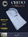 Light Blue Texture Half Sleeve Formal Shirt(510)-46-3.webp