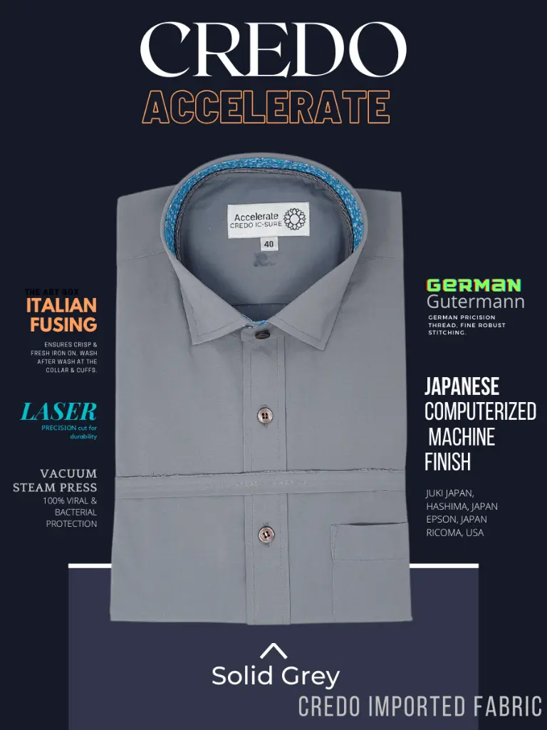 Solid Grey Men formal Shirt(599)-Gray-2.webp