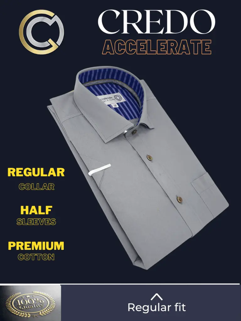 Solid Grey Formal Shirt-38-Gray-Half Sleeves-3.webp