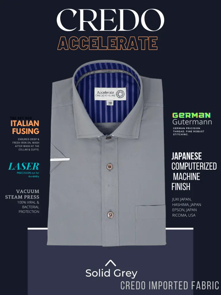 Solid Grey Formal Shirt-38-Gray-Half Sleeves-2.webp