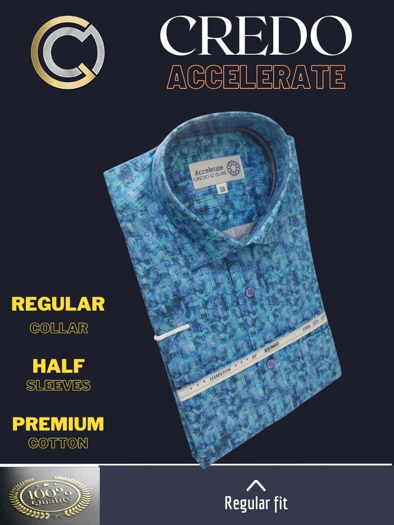 Ocean blue printed Raymond shirt(895) Image 3