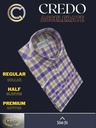 Purple yellow and white checkd Raymond shirt(894) Image 3