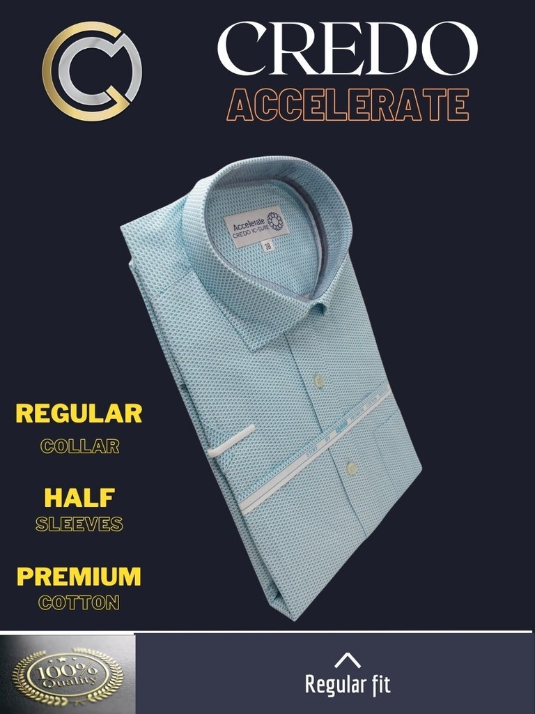 Sky blue barfi printed white Raymond shirt(892) Image 3