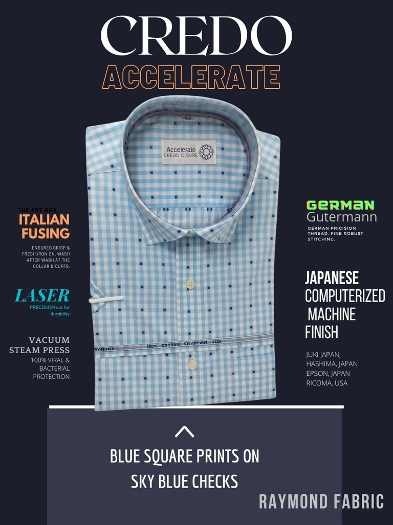 Sky blue checks raymond shirt(908) Image 2