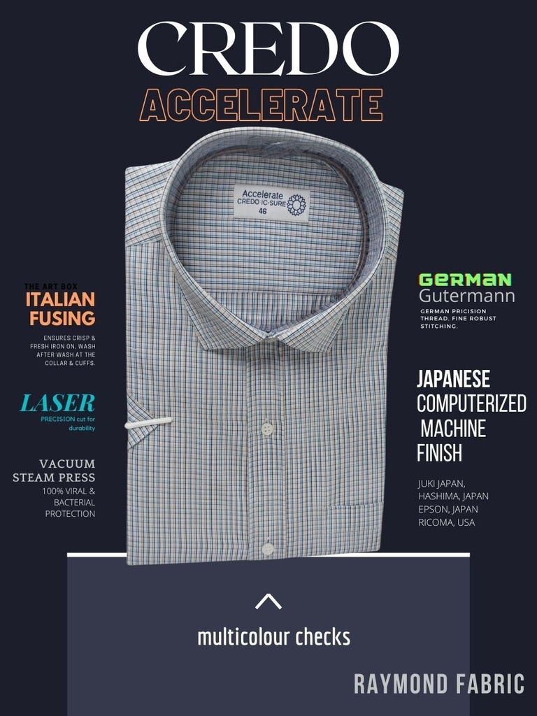 Multicolour checks on white Raymond shirt(901) Image 2