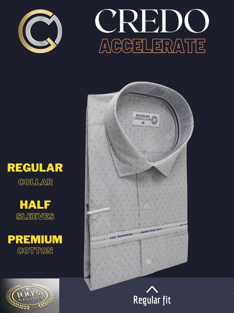 Black small square prints on grey checked Raymond shirt(899) Image 3