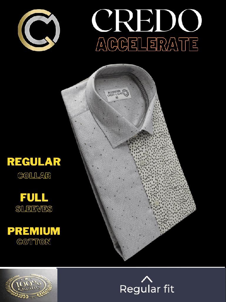 green and grey half and half casual full sleeve shirt (856) Image 2