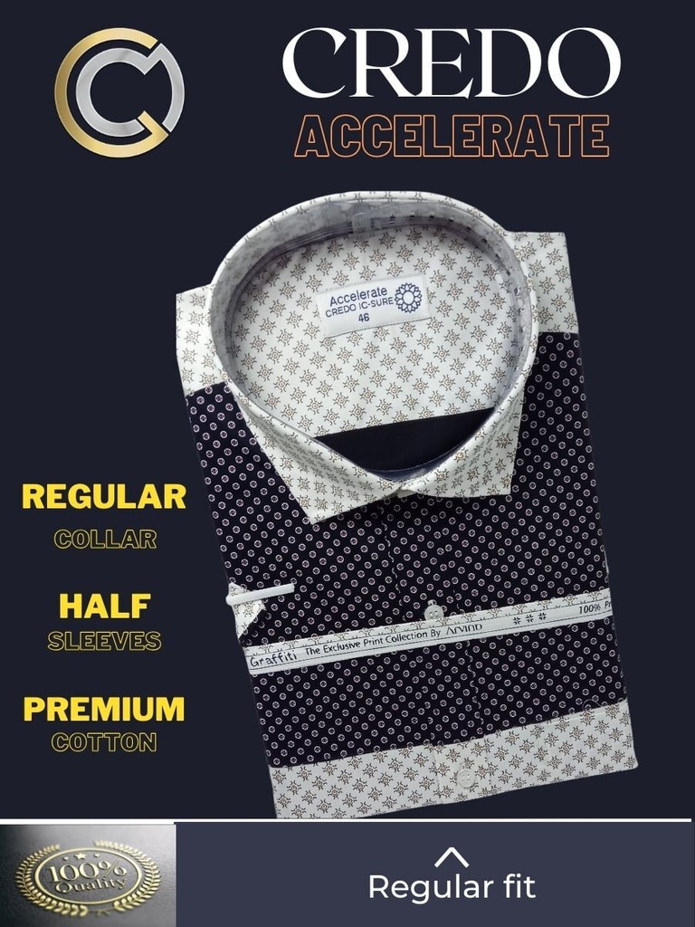 Black and white printed combined half sleeve shirt 794 Image 3