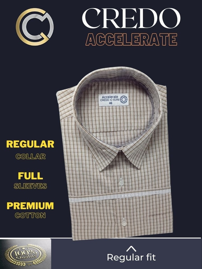 Brown and white checks full sleeve shirt 791 Image 3