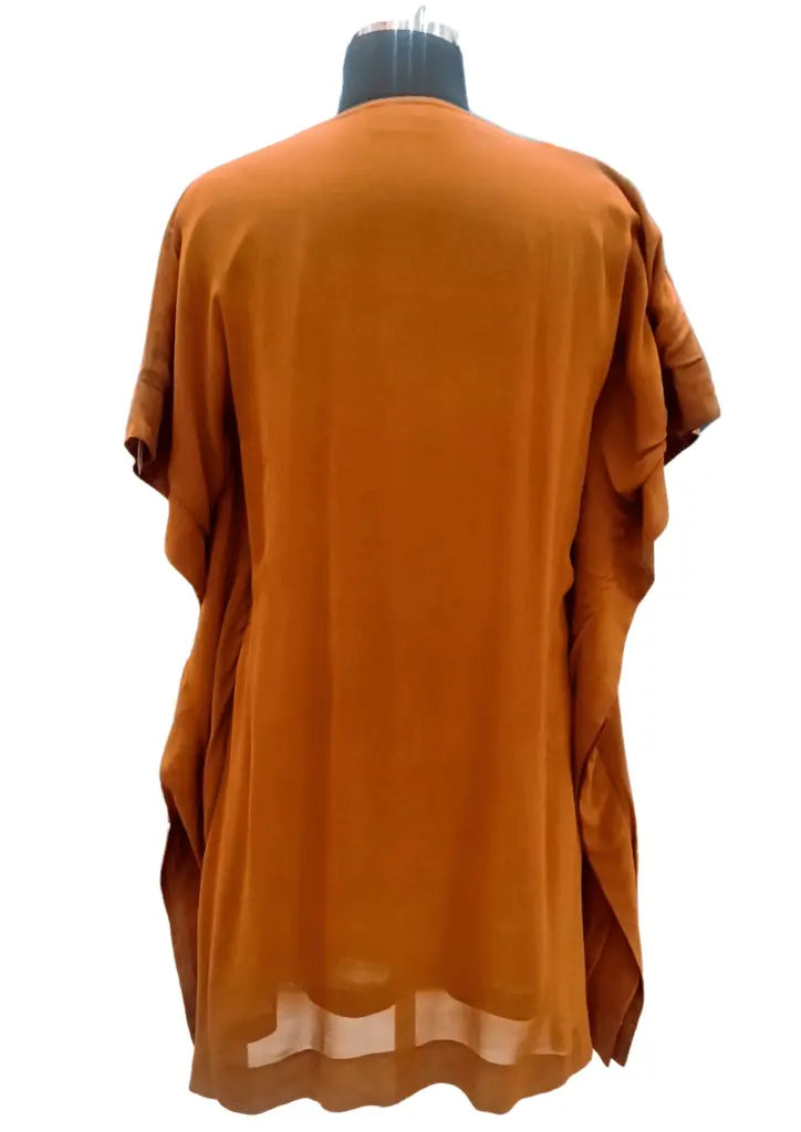wome's Brown colour mirror work kaftan.-Medium-3.webp