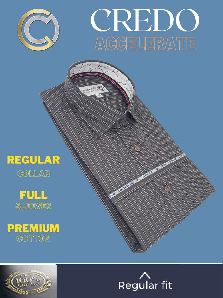 Arvind Fabric Black Stripe on Grey Formal Shirt_2.jpg