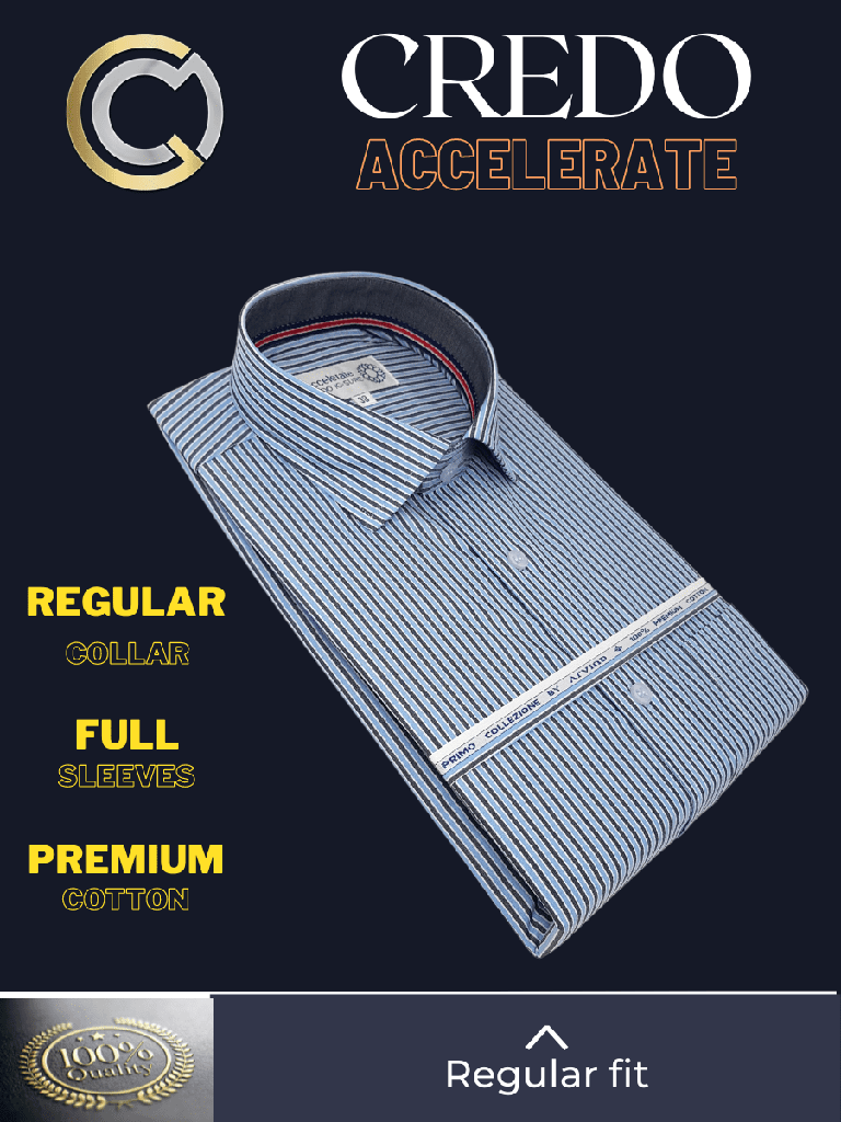 Arvind Fabric Black Stripe, Blue Formal Shirt_2.jpg