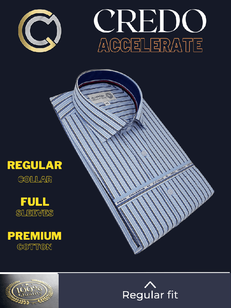 Arvind Fabric Blue Black Stripe Formal Shirt_1.jpg