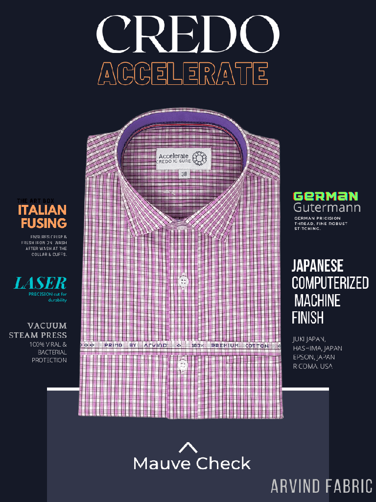 Arvind Fabric Mauve Check Formal Shirt_1.jpg