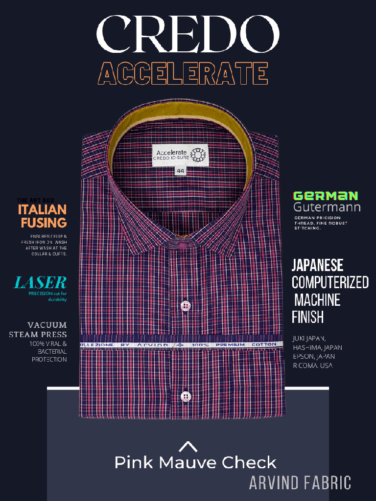 Arvind Fabric Pink Check Formal Shirt_1.jpg