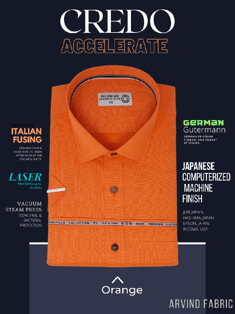 Arvind Fabric Orange Formal Shirt_1.jpg