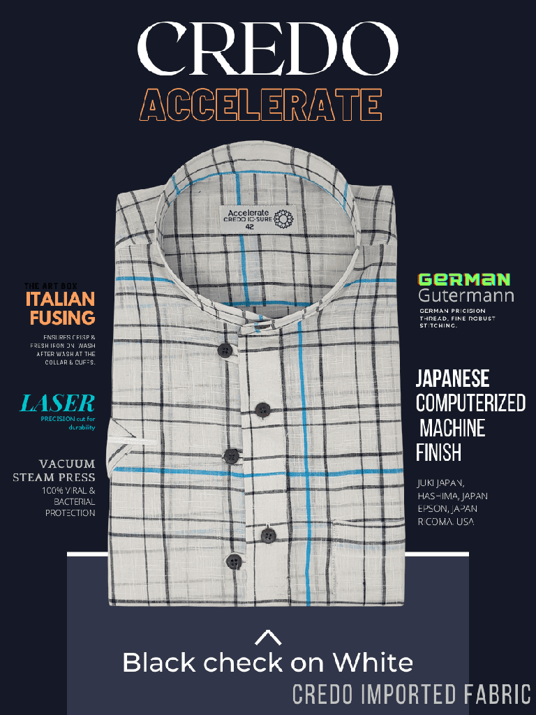 Black Check on White Half Sleeves Kurta(408)_1.jpg