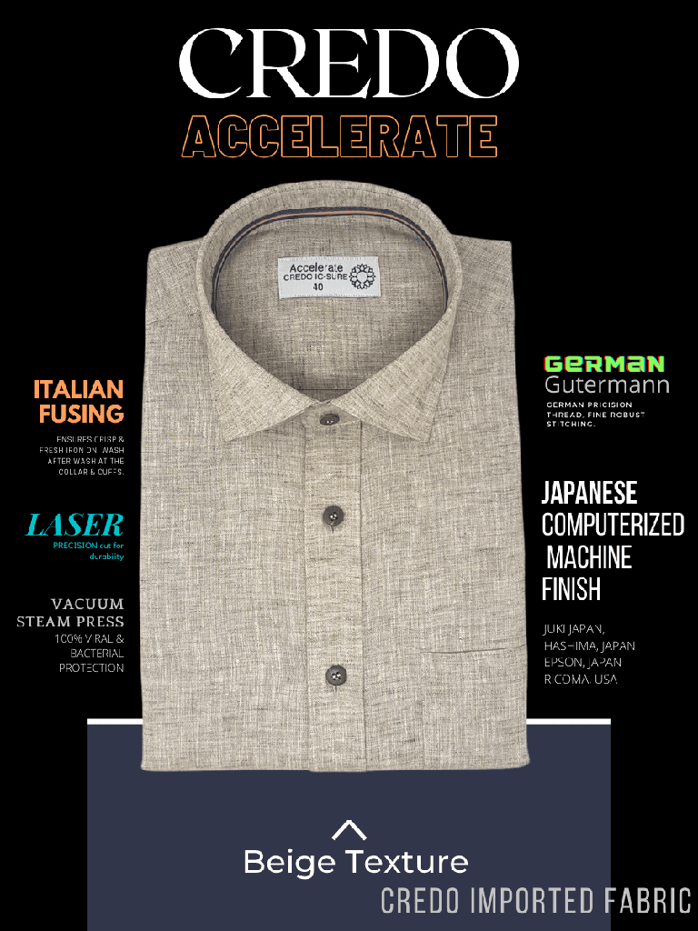 Beige Texture Regular Fit Formal Shirt_1.jpg