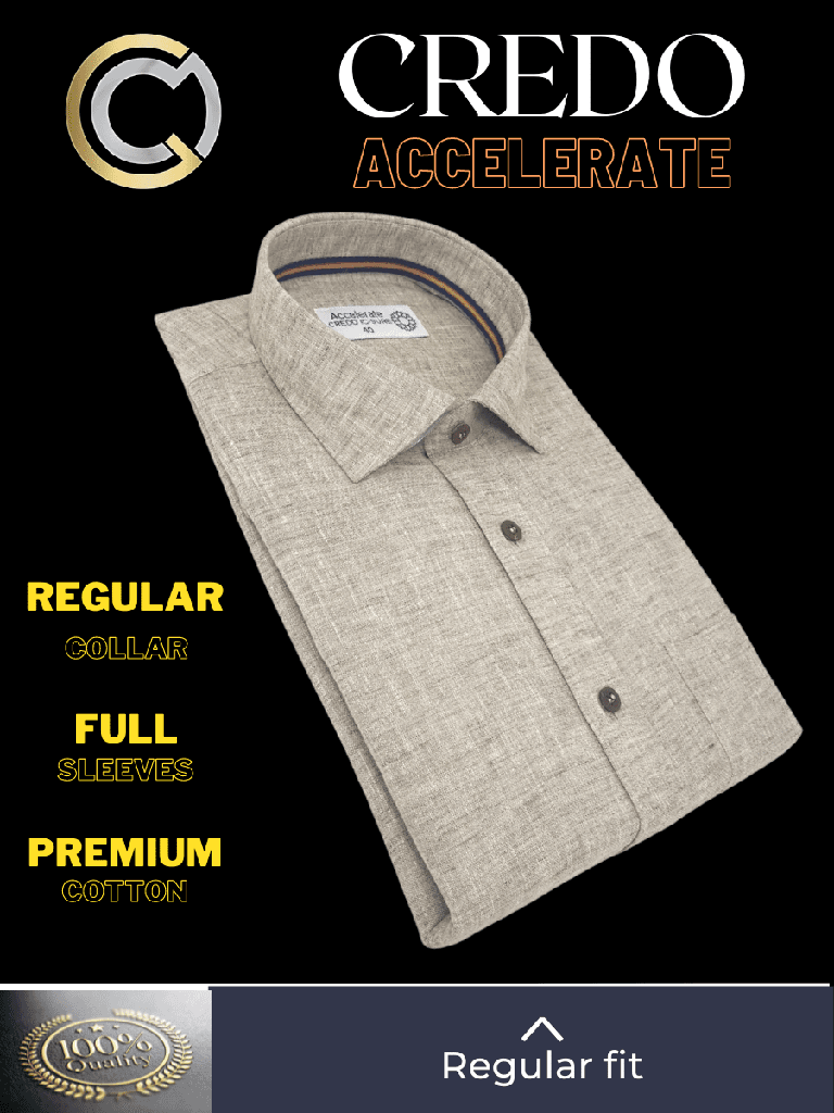 Beige Texture Regular Fit Formal Shirt_2.jpg