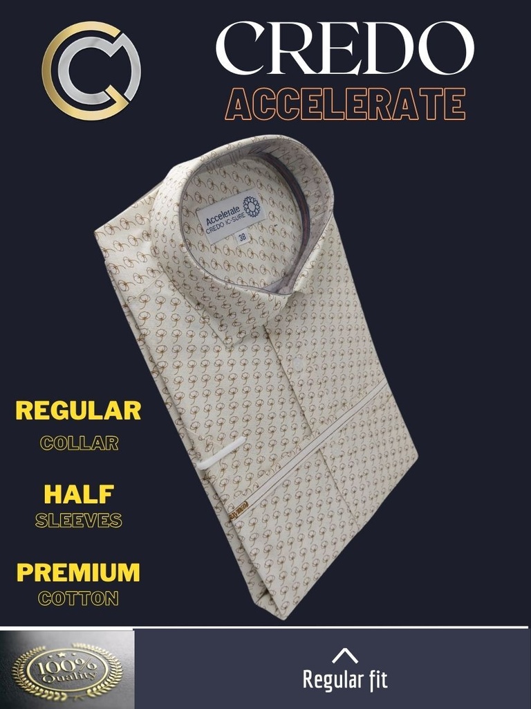 Brown tiny floral print on white Raymond shirt(891)_2.jpg