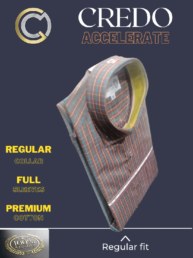 Brown colour checked full sleeve formal shirt_2.jpg