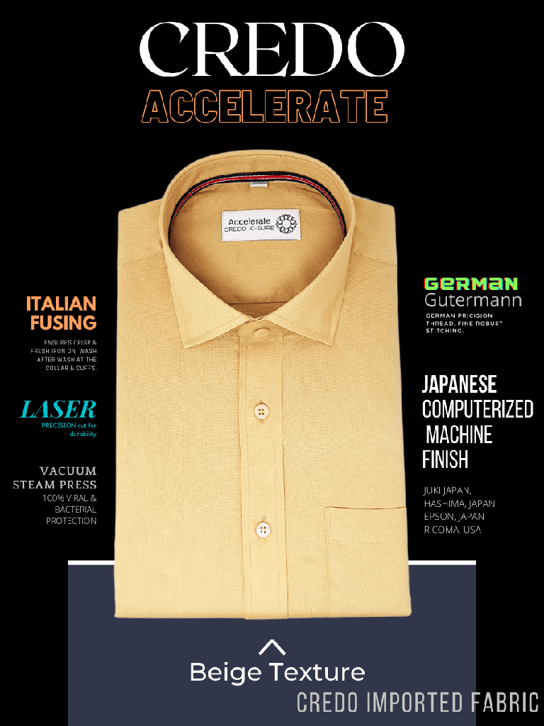 Credo Fabric Beige Texture Formal Shirt_1.jpg
