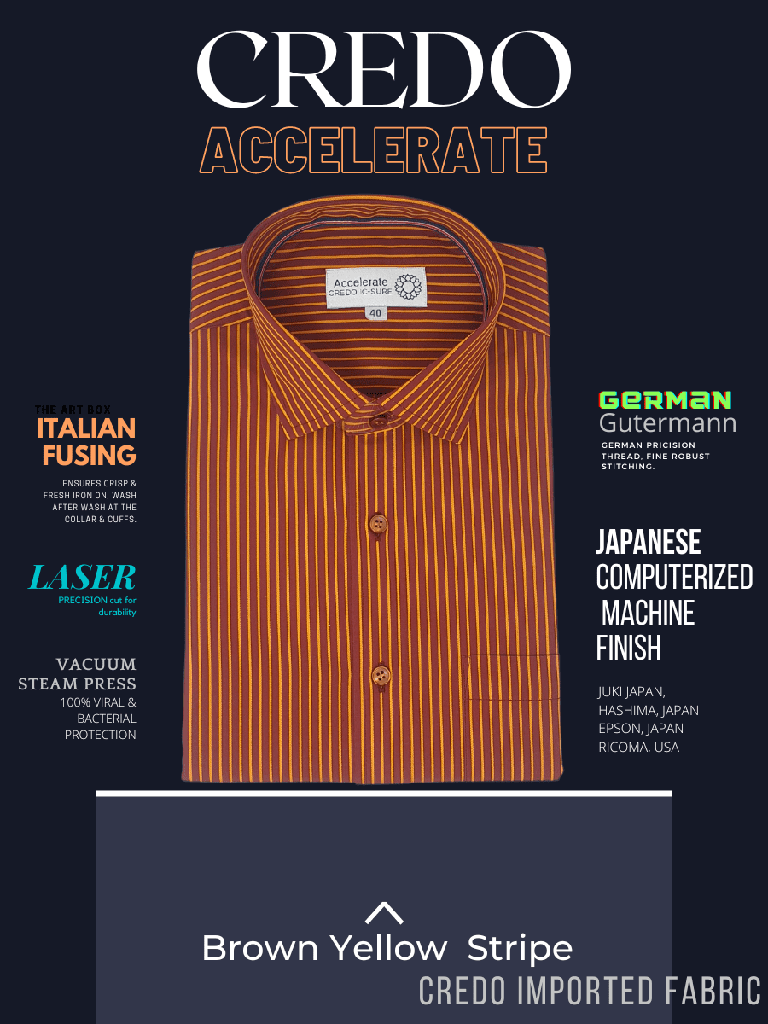 Credo Imported Brown Yellow Stripe Full Sleeve Shirt(675)_1.jpg