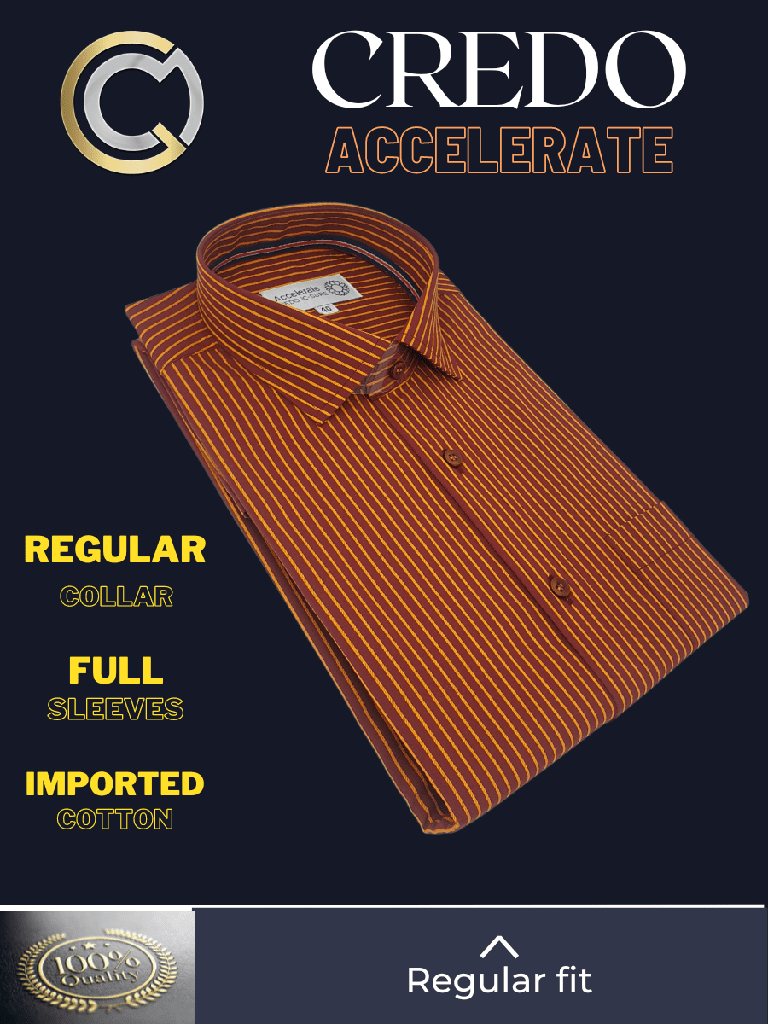 Credo Imported Brown Yellow Stripe Full Sleeve Shirt(675)_2.jpg
