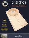 CREDO Imported tap collar cream half Shirt(695)A_2.jpg