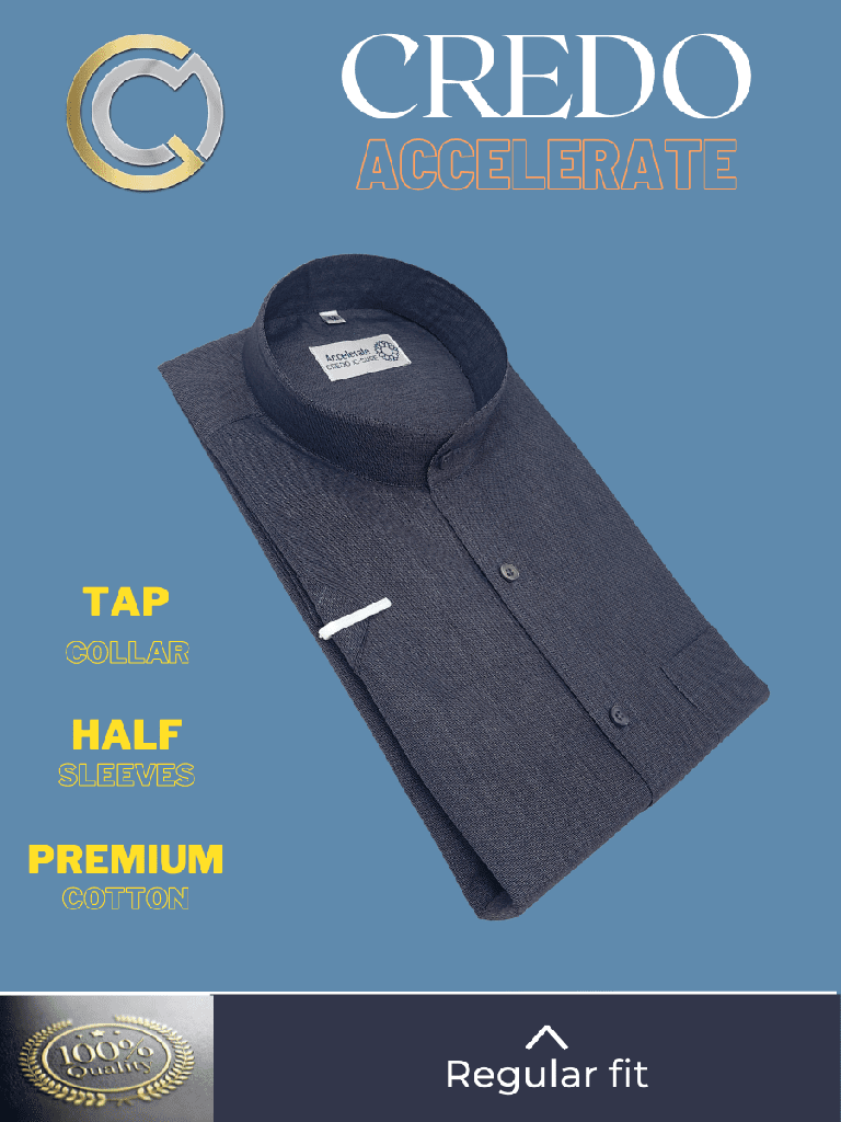 Dark Grey Half Sleeve Kurta_2.jpg