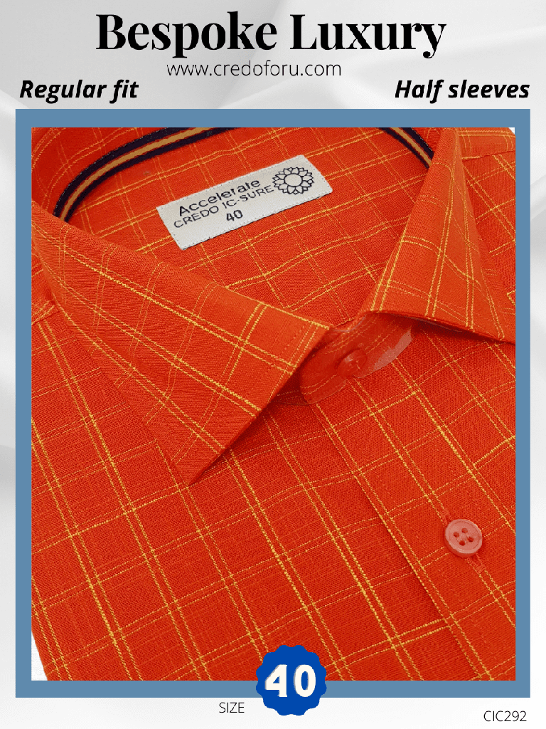 [raymond-fabric-orange-formal-shirt-40] Raymond Fabric Orange Formal Shirt