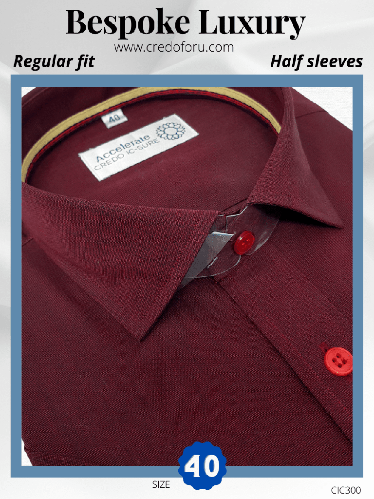 [raymond-maroon-formal-shirt-40] Raymond fabric Maroon Formal Shirt