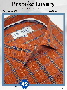 Siyaram Fabric Blue check On Orange