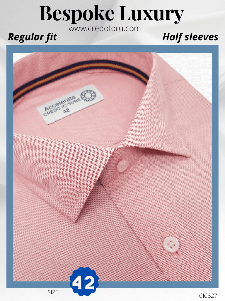 Pink Texture Half Sleeves Formal Shirt