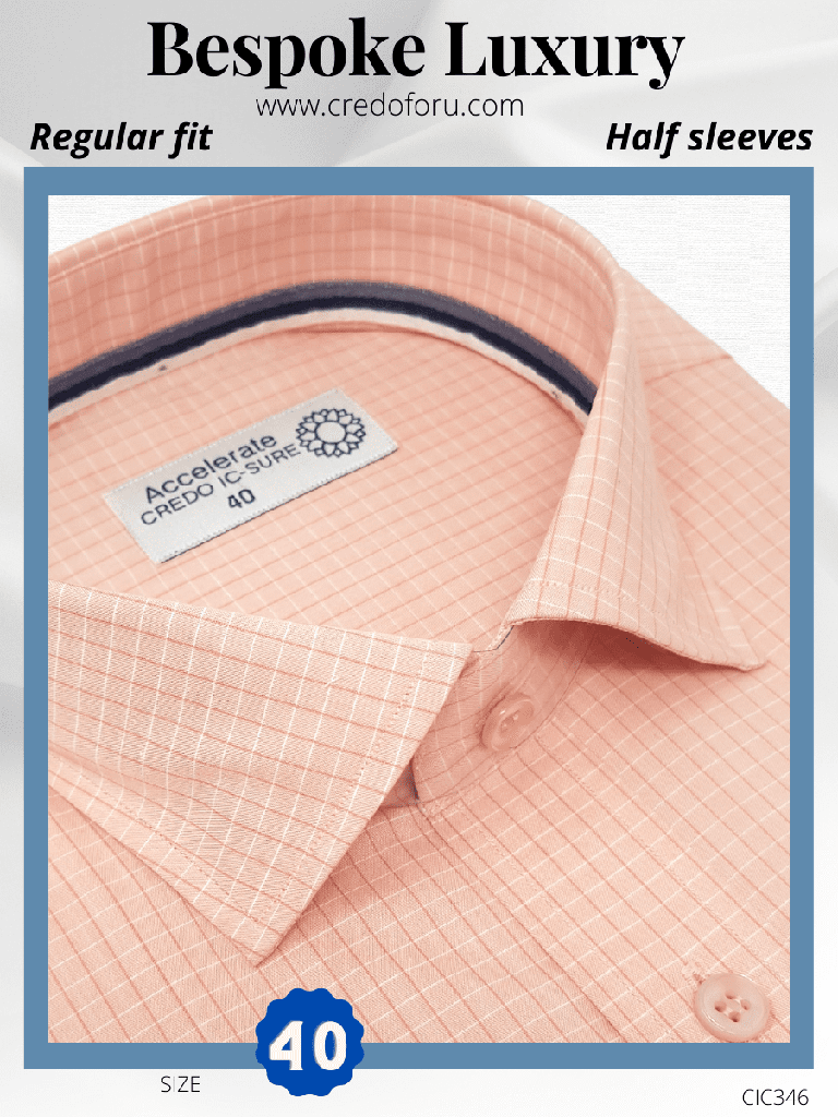 Orange Check on Peach Shirt