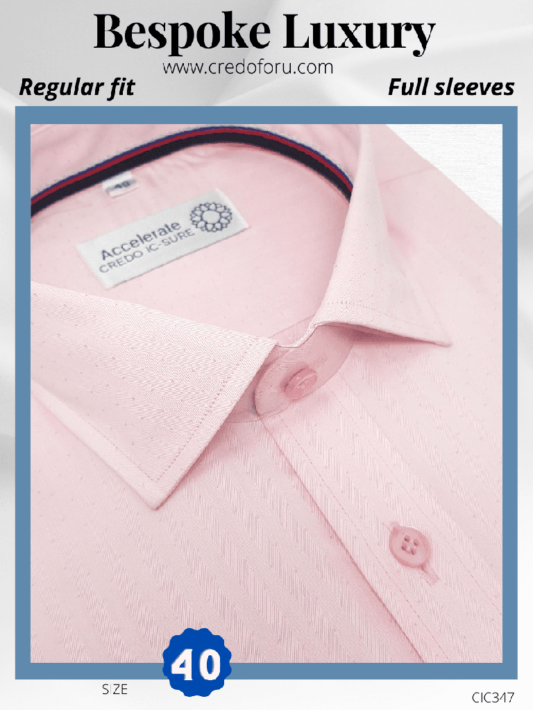 [valji-fabric-pink-texture-formal-shirt-40] Valji Fabric Pink Texture Formal Shirt