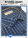 Siyaram Fabric White Check on blue Shirt