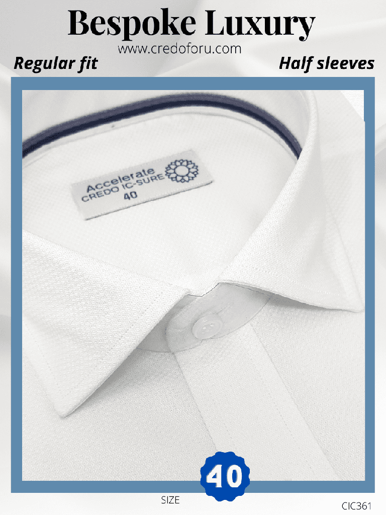 [raymond-fabric-white-texture-half-sleeves-formal-shirt-42] Raymond Fabric White Texture Half Sleeves Formal Shirt