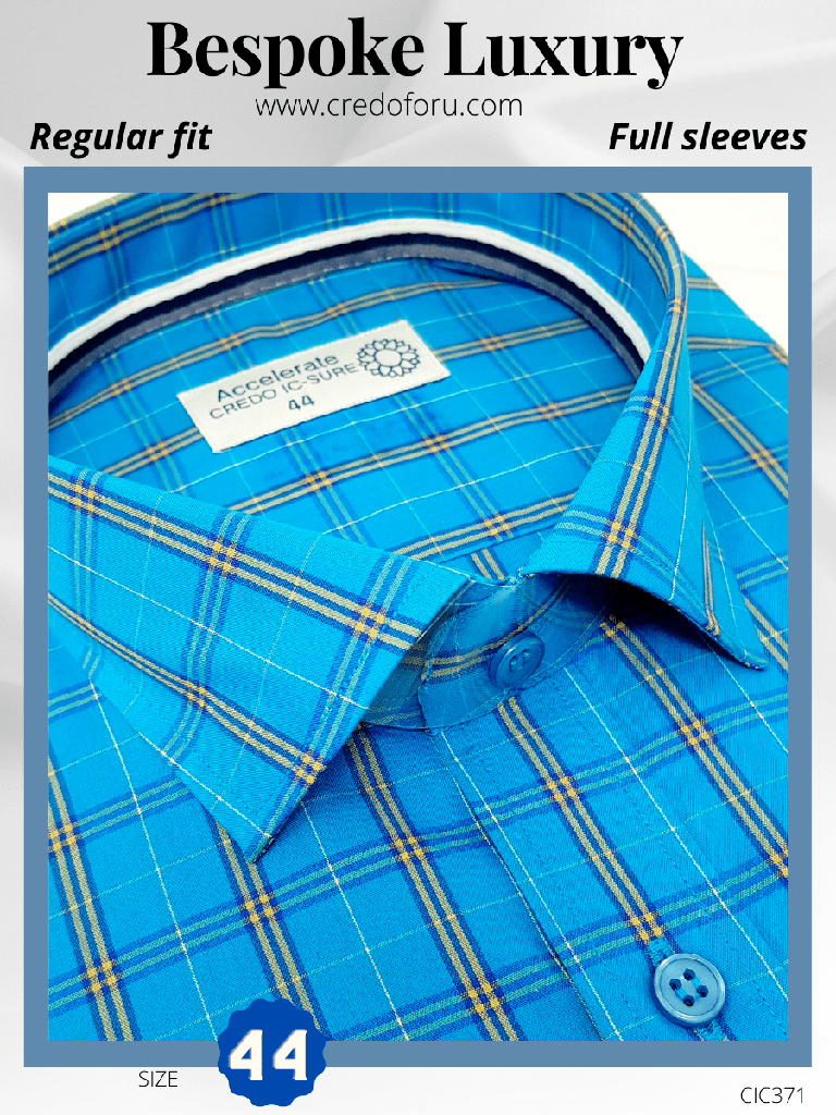 Siyaram Fabric Blue Check Formal Shirt