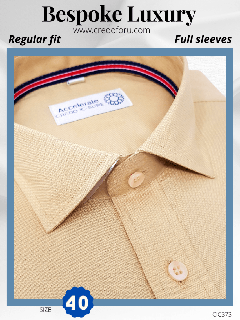 Credo Fabric Beige Texture Formal Shirt